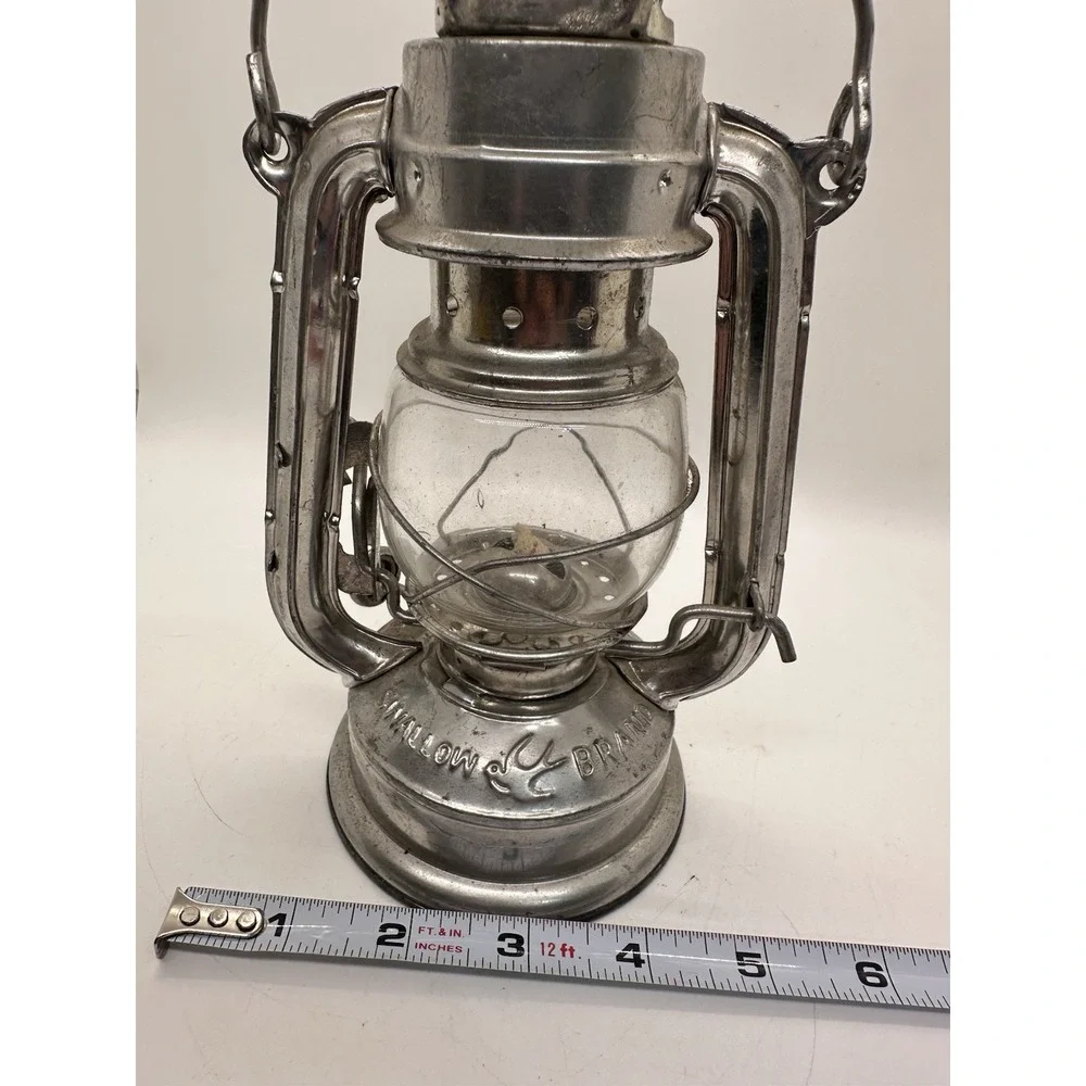 Vintage Swallow Brand Kerosene Lantern Metal Oil Lamp Clear Glass